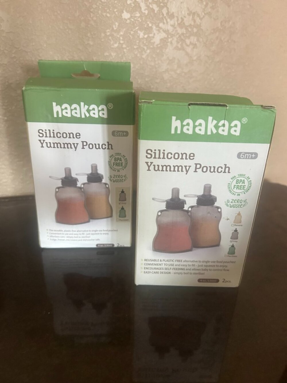 TWO PACKS of Brand New Hakaa Silicone Baby Pouches Make Your Own Baby Food